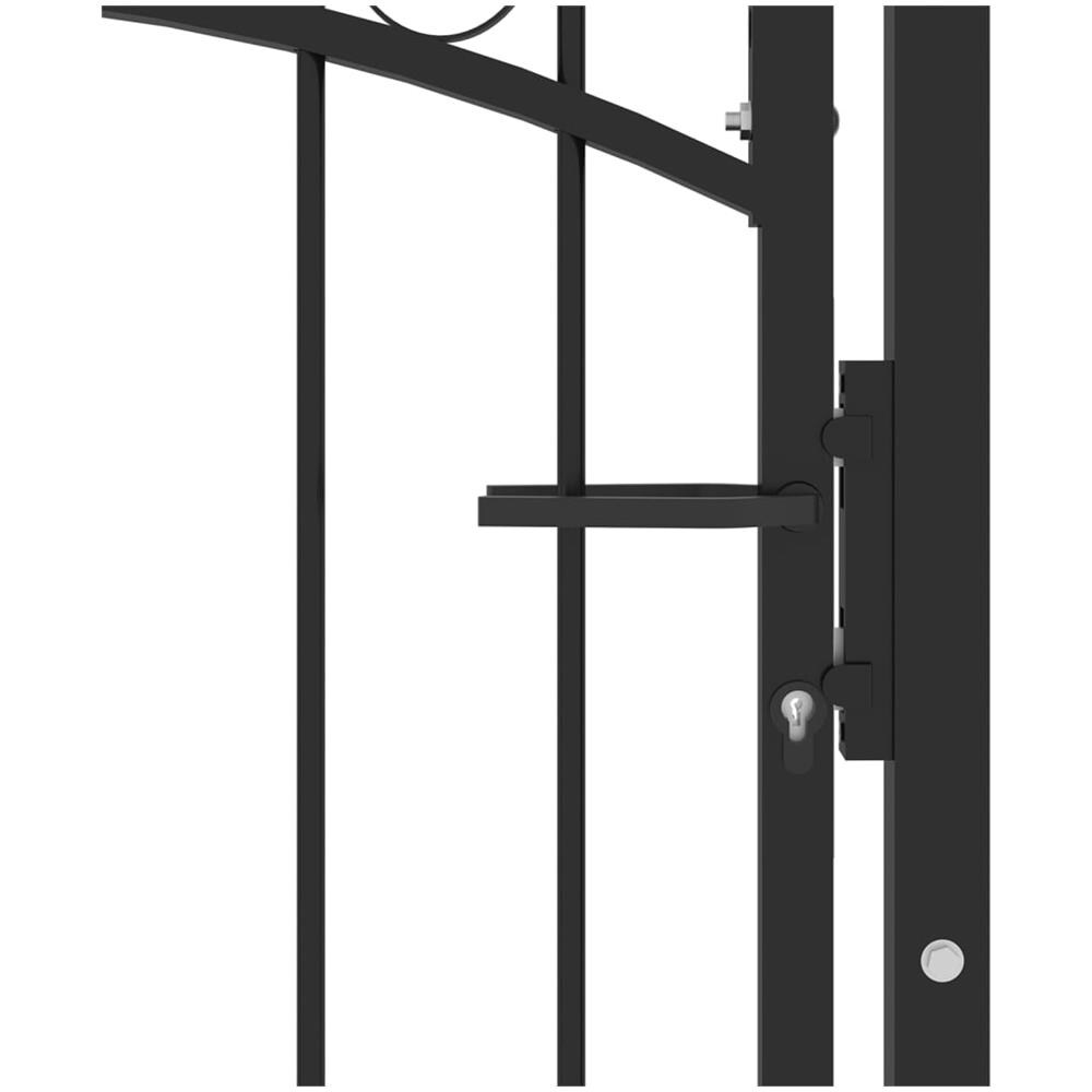 Cancello Per Recinzione Ad Arco In Acciaio 100x175 Cm Nero - Foto 4