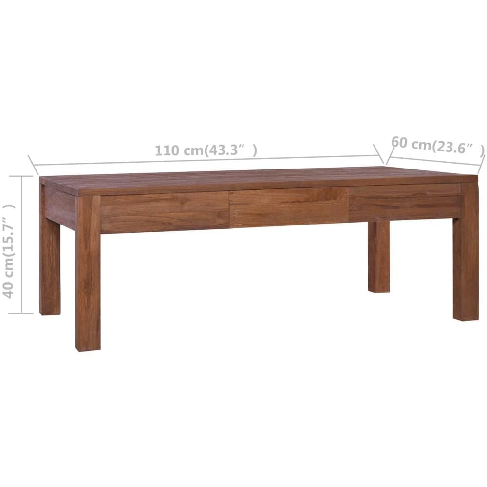 Tavolino Da Caffè 110x60x40 Cm In Legno Massello Di Teak - Foto 15
