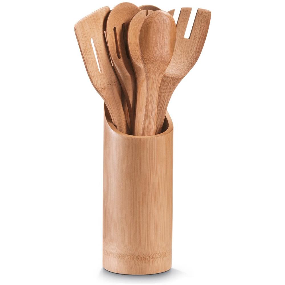 Set Di Accessori Da Cucina In Bambù, 7 Pezzi, - Foto 2