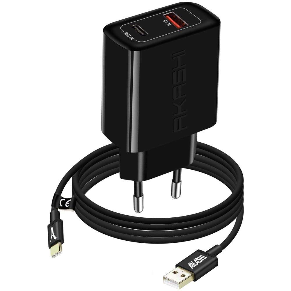 Caricatore Usb / usb-c 20w + Cavo Usb A Lightning, Quick Charge 3.0, Nero - Foto 5