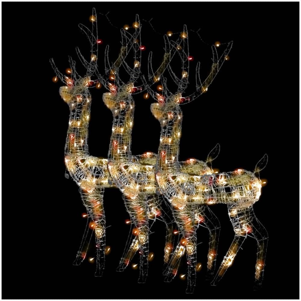 Decorazioni Natalizie In Acrilico Renne 3 Pz 120 Cm Multicolore - Foto 2