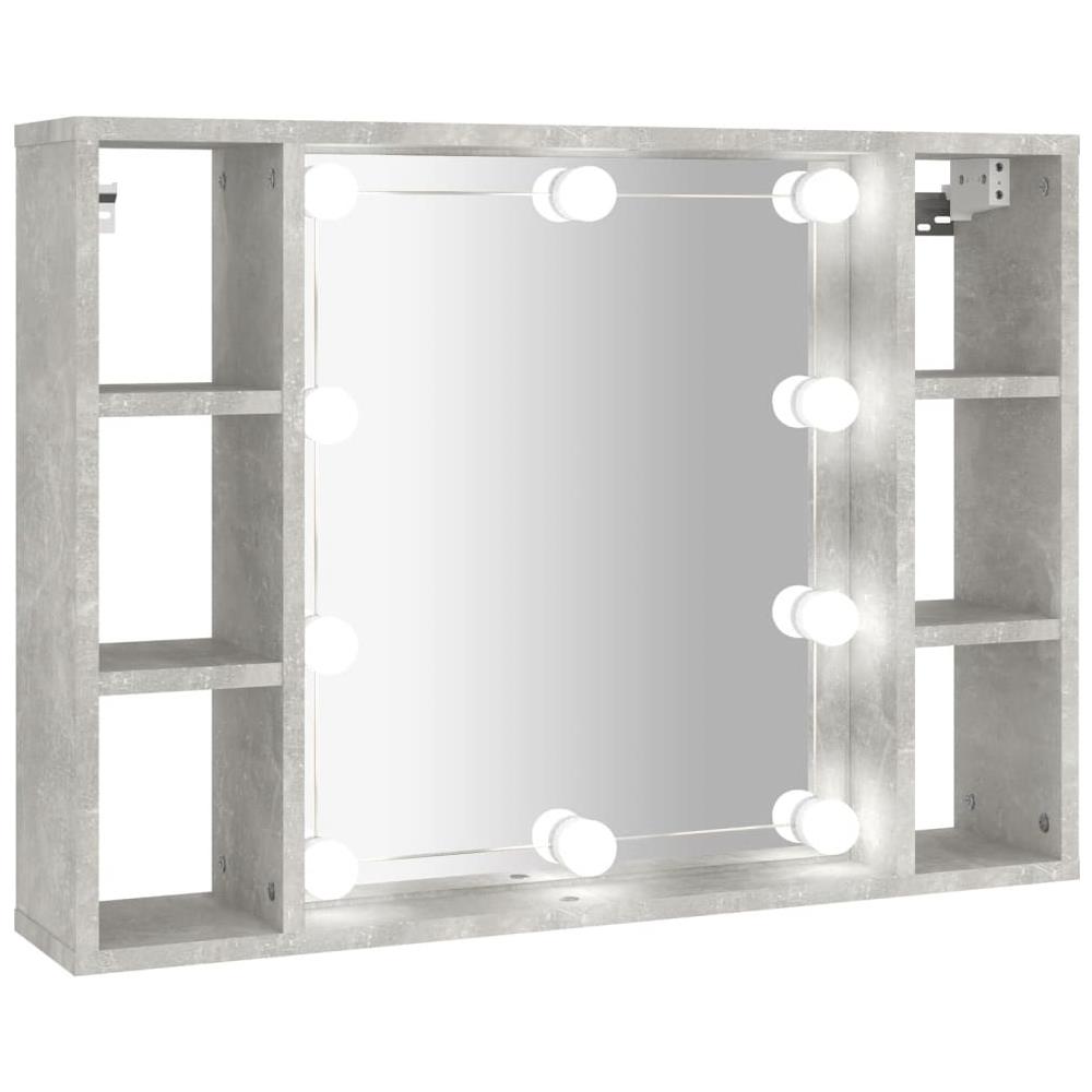Mobile A Specchio Con Led Grigio Cemento 76x15x55 Cm - Foto 2