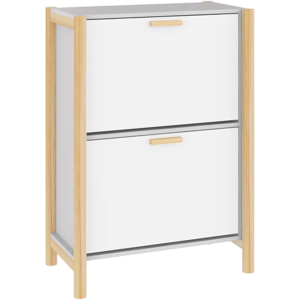 Scarpiera Bianca 57,5x33x80 Cm In Legno Multistrato - Foto 2