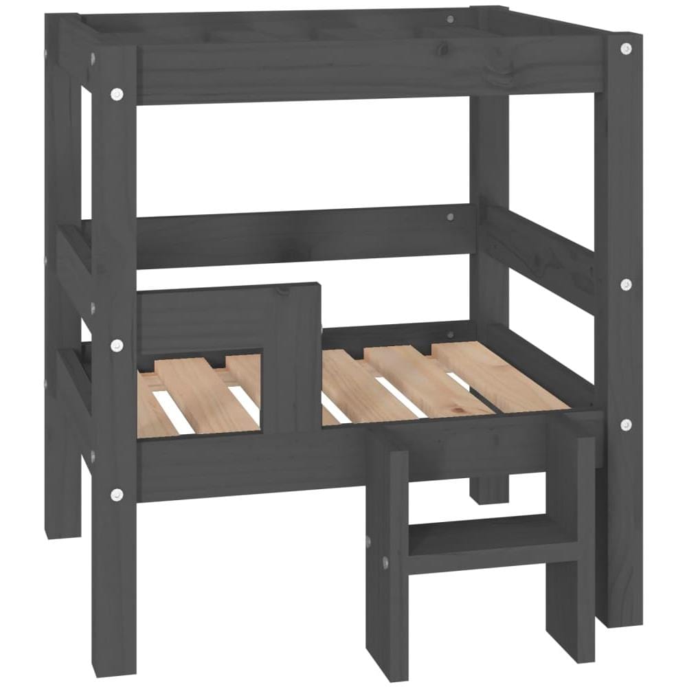 Cuccia per Cani Grigio 55,5x53,5x60cm in Legno Massello di Pino - Foto 1