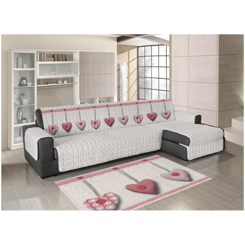 Tappeto Antiscivolo In Stampa Digitale Linea Pensieri Delicati Dis. Cuore Appeso 152x230 Rosso - Foto 2
