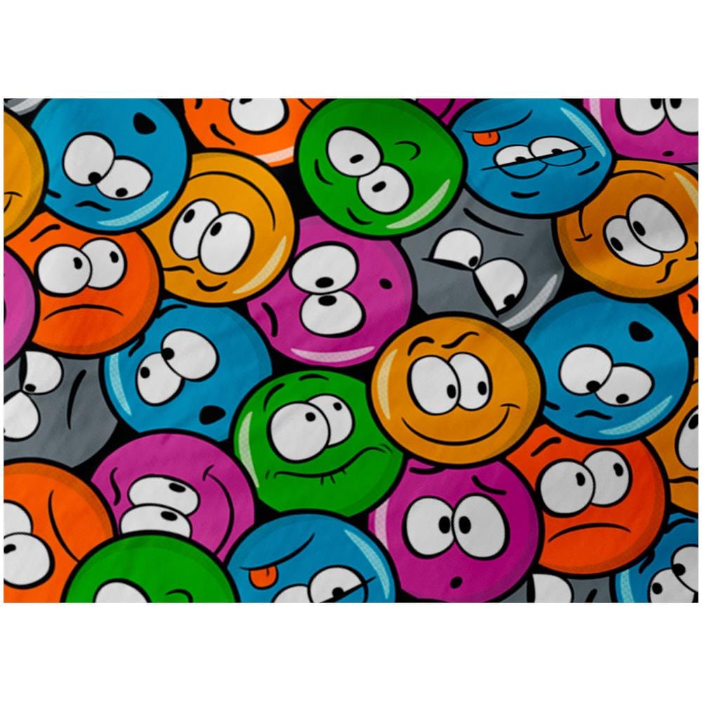 Completo Lenzuola In 100% Cotone Made Italy Disegno Emoji Francese Emoji - Foto 5