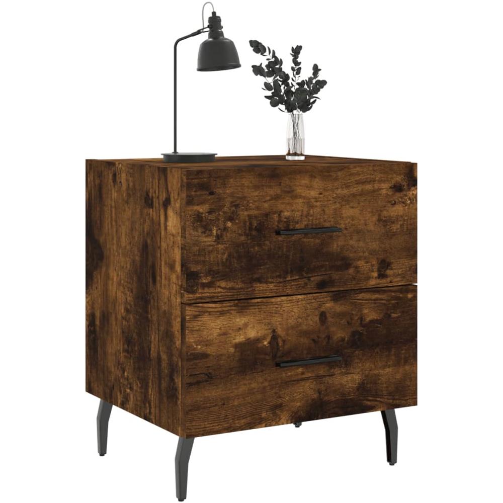 Comodini 2 Pz Rovere Fumo 40x35x47,5 Cm In Legno Multistrato - Foto 3
