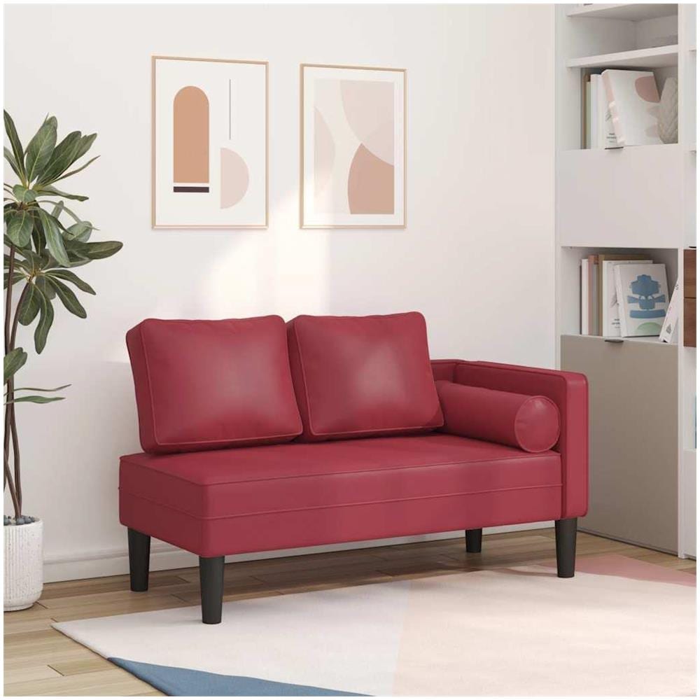 Sdraio con Cuscini Rosso Vino in Similpelle - Foto 2