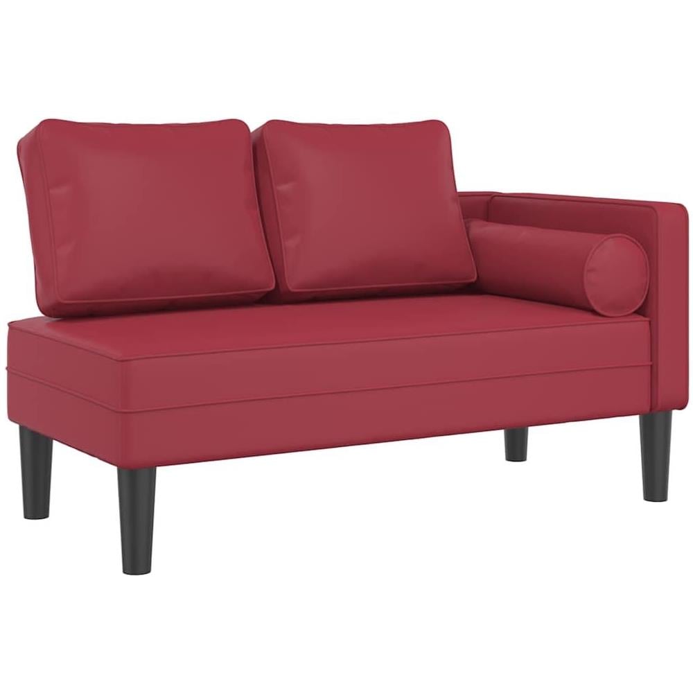 Sdraio con Cuscini Rosso Vino in Similpelle - Foto 1