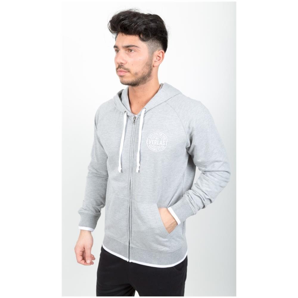 Felpa Uomo Full Zip Con Cappuccio Xxl Grigio - Foto 2