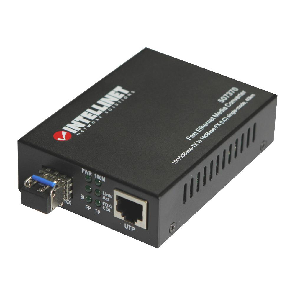 ver Convertitore Rj45 10/100 Con Modulo Sfp Fast Ethernet Monomodale Nero - Foto 1