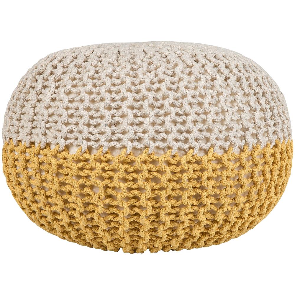 Pouf Giallo / Beige 50 X 35 Cm Conrad - Foto 1