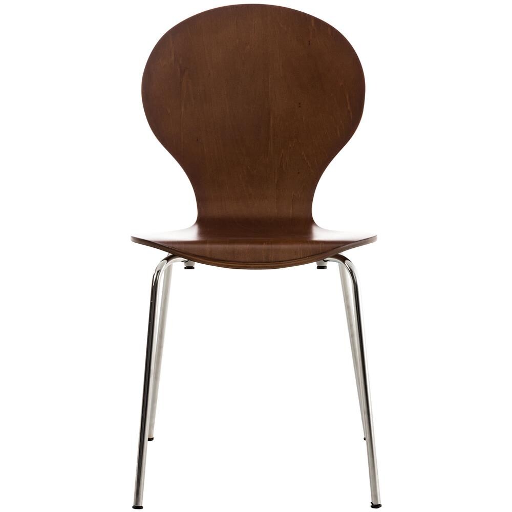 Sedia Impilabile Diego in Legno I Sedia Attesa in Metallo I Sedia Ergonomica Conferenza I Sedia Design Classico Riunioni O Sale Marrone - Foto 2