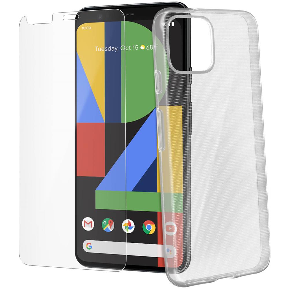 Cover Google Pixel 4 Silicone Morbida / Pellicola Vetro Temperato 9h Trasparente - Foto 2
