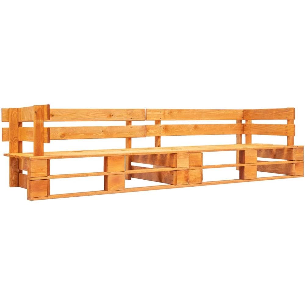 Divano da giardino a 2 Posti su Pallet in Legno Marrone Miele - Foto 1