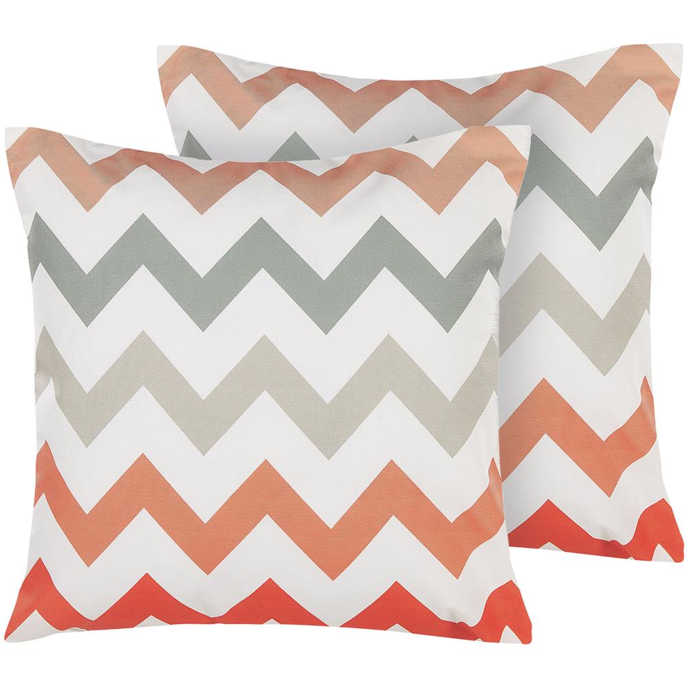 Set Di 2 Cuscini Da Esterno Con Motivo Chevron Multicolore 45 X 45 Cm Lagaro - Foto 1