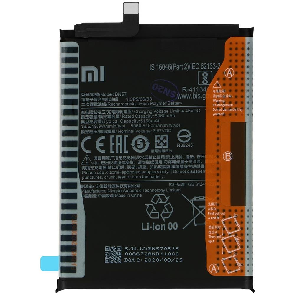Batteria Interna Xiaomi Poco X3 5160mah Originale Bn57 - Foto 2