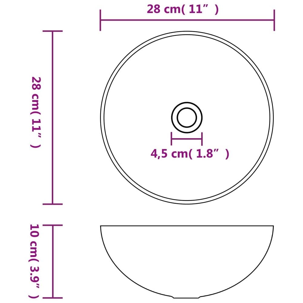 Lavandino da Bagno in Ceramica Grigio Chiaro Rotondo - Foto 2