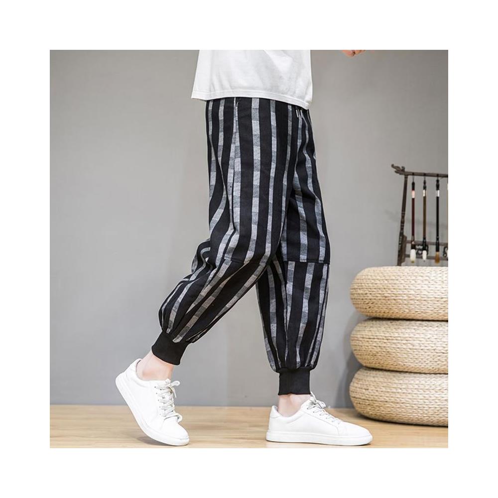 SLOWMOOSE - Motivo A Righe Da Uomo, Pantaloni / Pantaloni Larghi Harem [  rosso / 5xl] - ePRICE