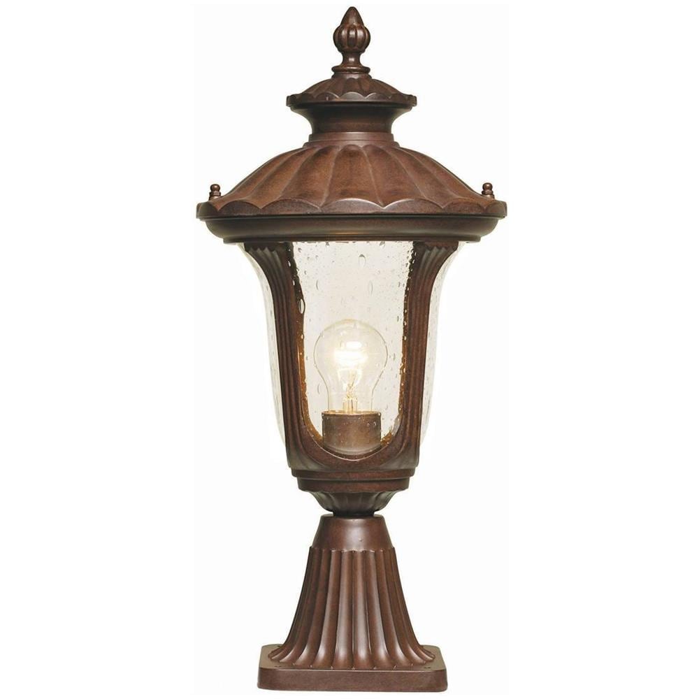 Lanterna 1 Luce Piccola Da Esterno A Piedistallo Bronzo Ruggine Ip44, E27 - Foto 1