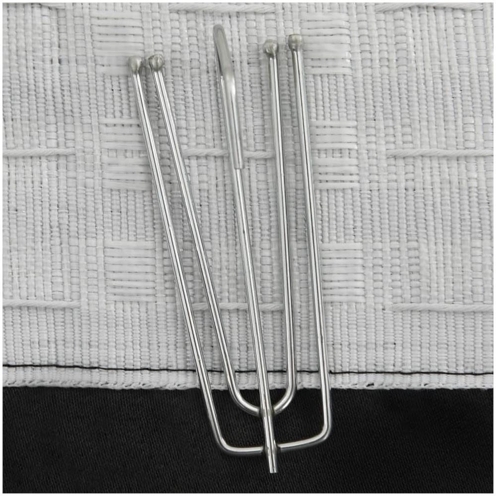 Tende Oscuranti con Ganci Effetto Lino 2 pz Nere 140x245 cm - Foto 2