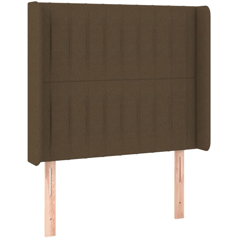 Testiera Ad Orecchio Marrone Scuro 103x16x118/128 Cm In Tessuto - Foto 2