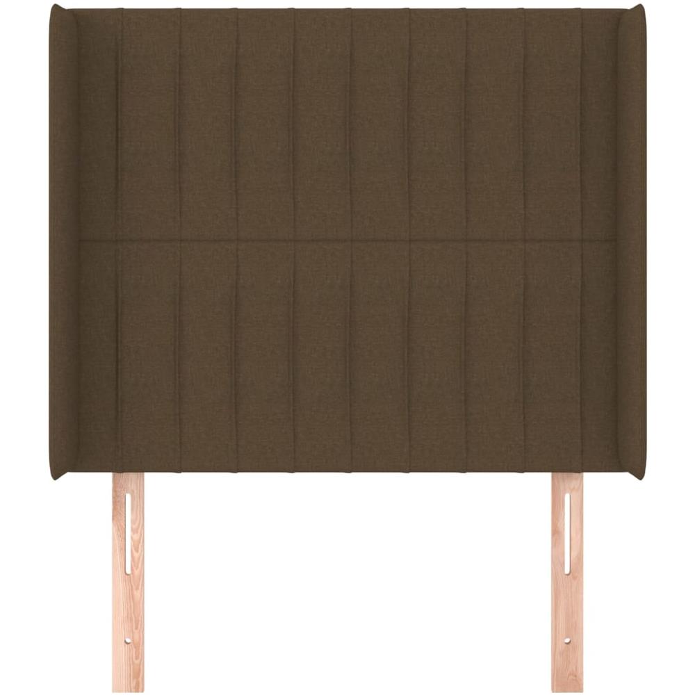 Testiera Ad Orecchio Marrone Scuro 103x16x118/128 Cm In Tessuto - Foto 3