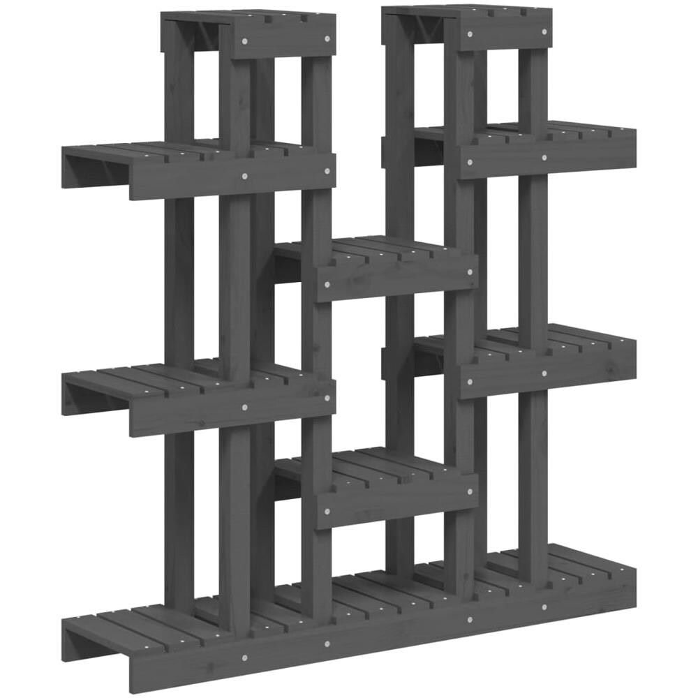 Supporto per Piante Grigio 104,5x25x109,5cm Legno Massello Pino - Foto 2