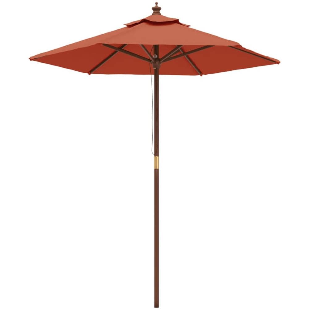 Ombrellone Da Giardino Con Palo In Legno Terracotta 196x231 Cm - Foto 2