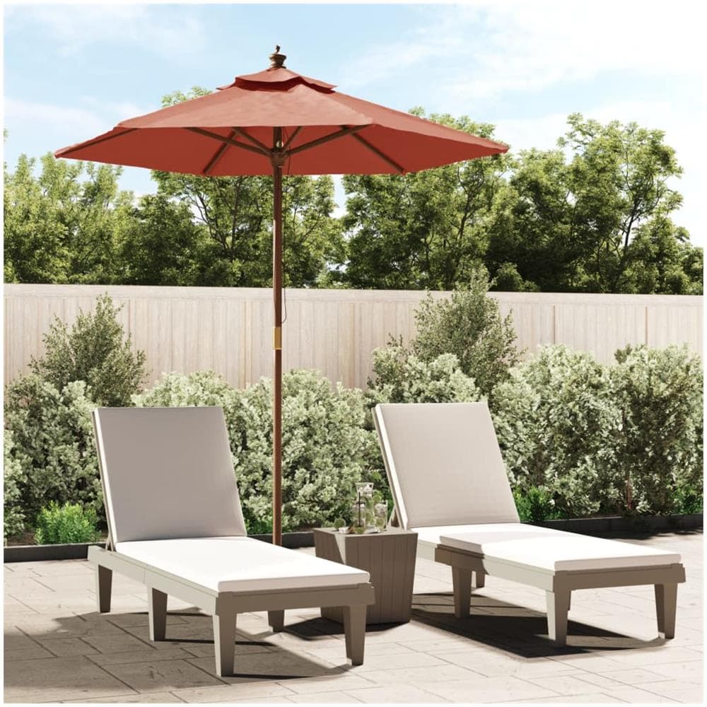 Ombrellone Da Giardino Con Palo In Legno Terracotta 196x231 Cm - Foto 1
