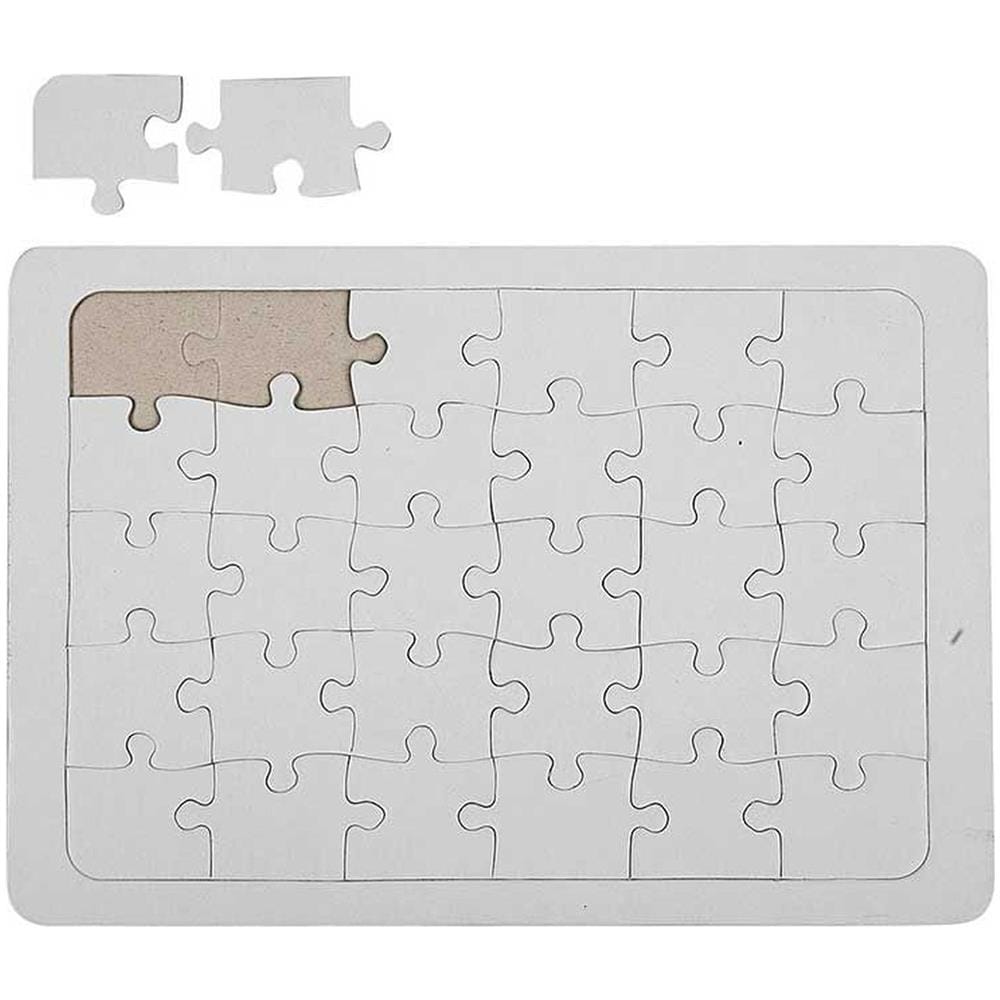 3 Puzzle Bianchi Da Decorare 30 Pezzi 15 X 21 Cm - Foto 1