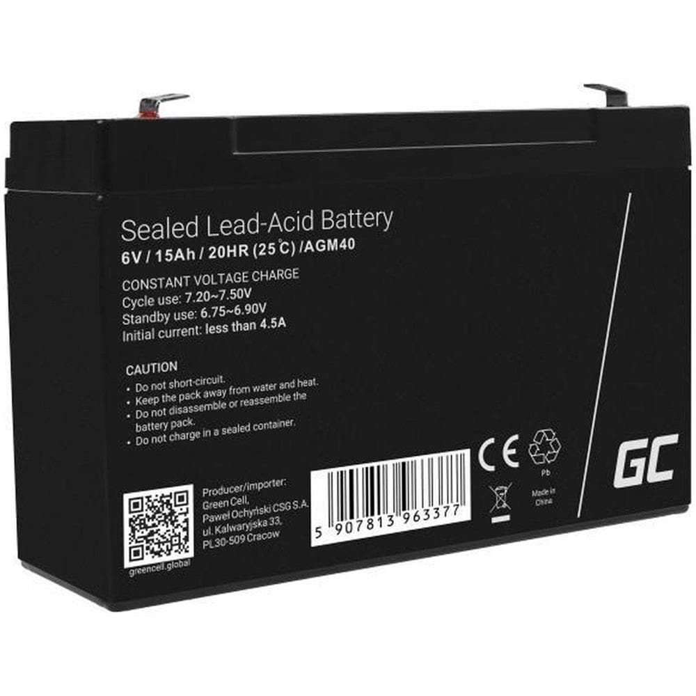 Batteria Ups Green Cell Agm40 Sealed Lead Acid (vrla) 6 V 15 Ah - Foto 1