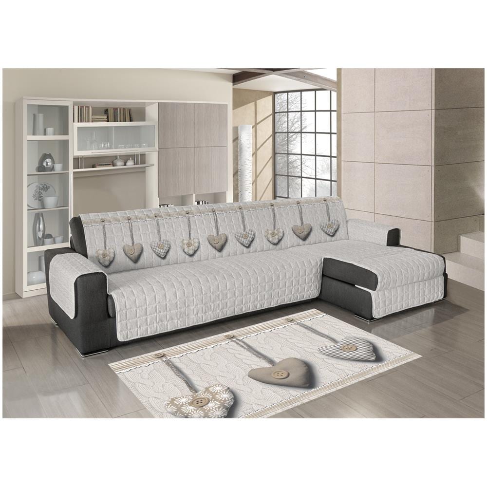 Tappeto Antiscivolo In Stampa Digitale Linea Pensieri Delicati Dis. Cuore Appeso 60x110 Beige - Foto 2