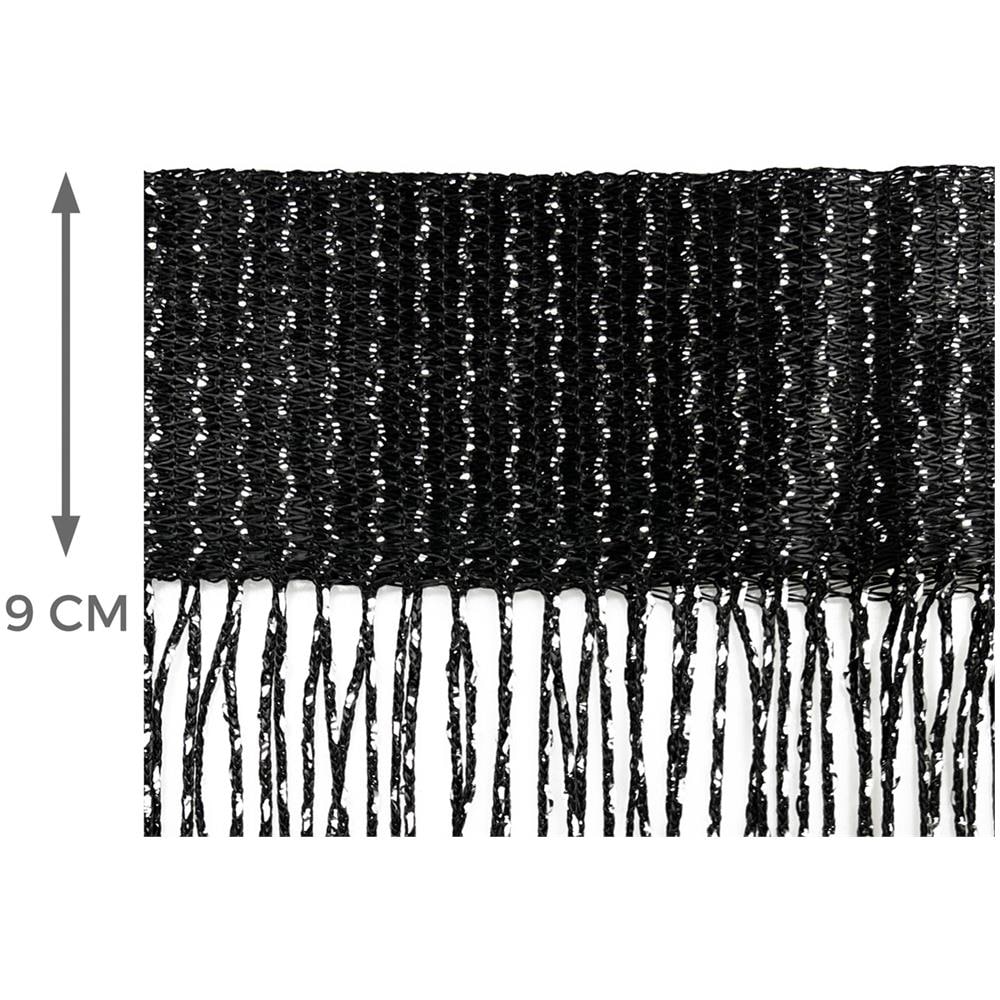 Tenda Antimosca Antirumore Caduta Pannello Porta Finestra Casa Multistring Silver 100x200 Nero - Foto 5