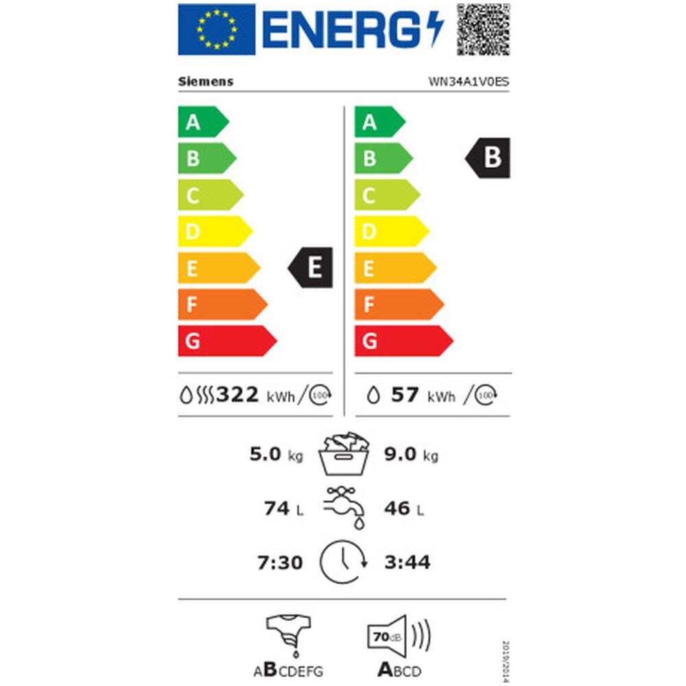 Lavasciuga WN34A1V0ES Capacità Lav /Asc 9/5 Kg Classe E Centrifuga 1400 giri - Foto 2