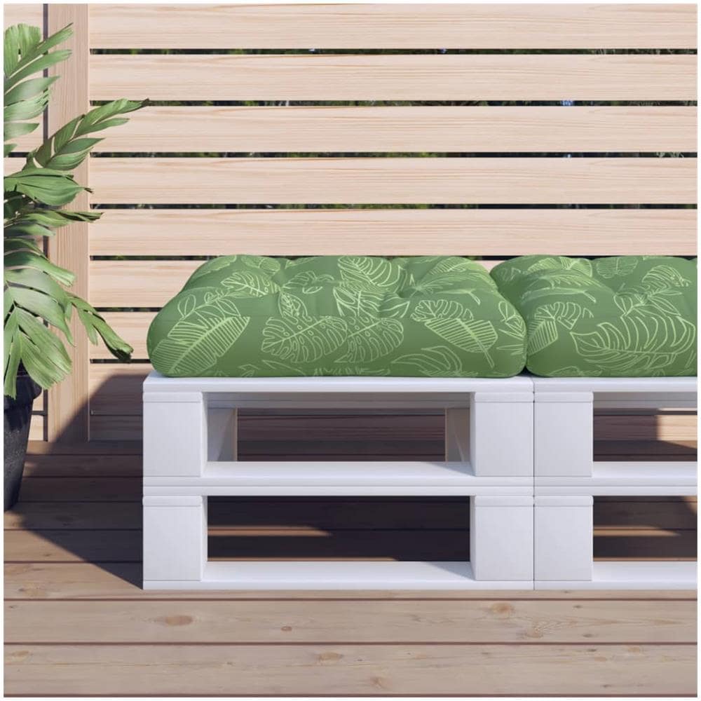 Cuscino Per Pallet Motivo A Foglie 60x61,5x10 Cm Tessuto Oxford - Foto 1