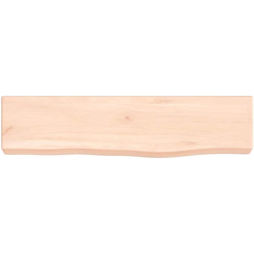 Ripiano a Parete 40x10x4 cm Legno Massello Rovere Non Trattato - Foto 2