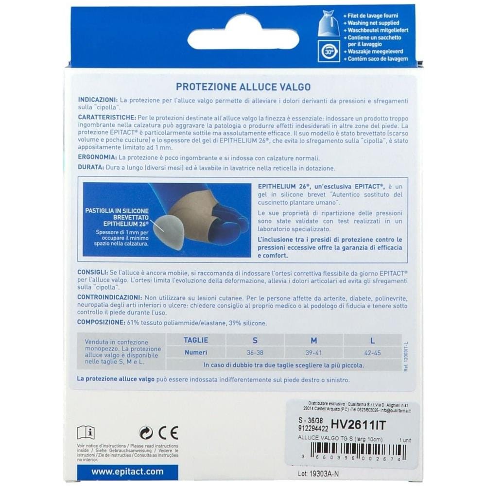 Protezione per Alluce Valgo Epitact in Gel di Silicone Epithelium 26 Misura Small - Foto 2