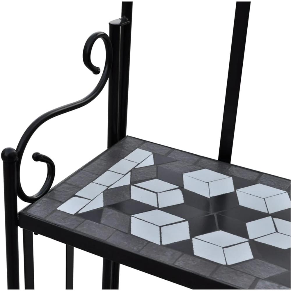 Supporto Esibizione Piante Modello Mosaico Nero E Bianco - Foto 2