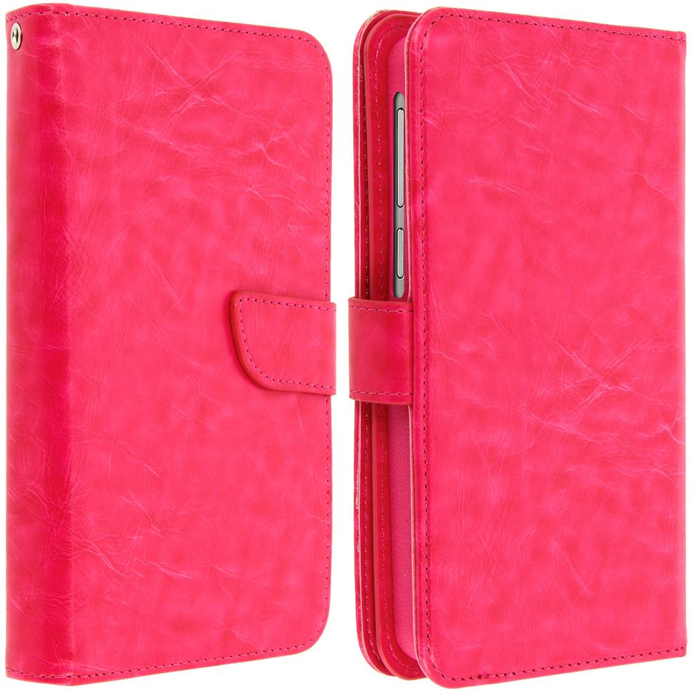 Custodia A Libro Universale Smartphone 6 Portacarte Fucsia Taglia Xl - Foto 2