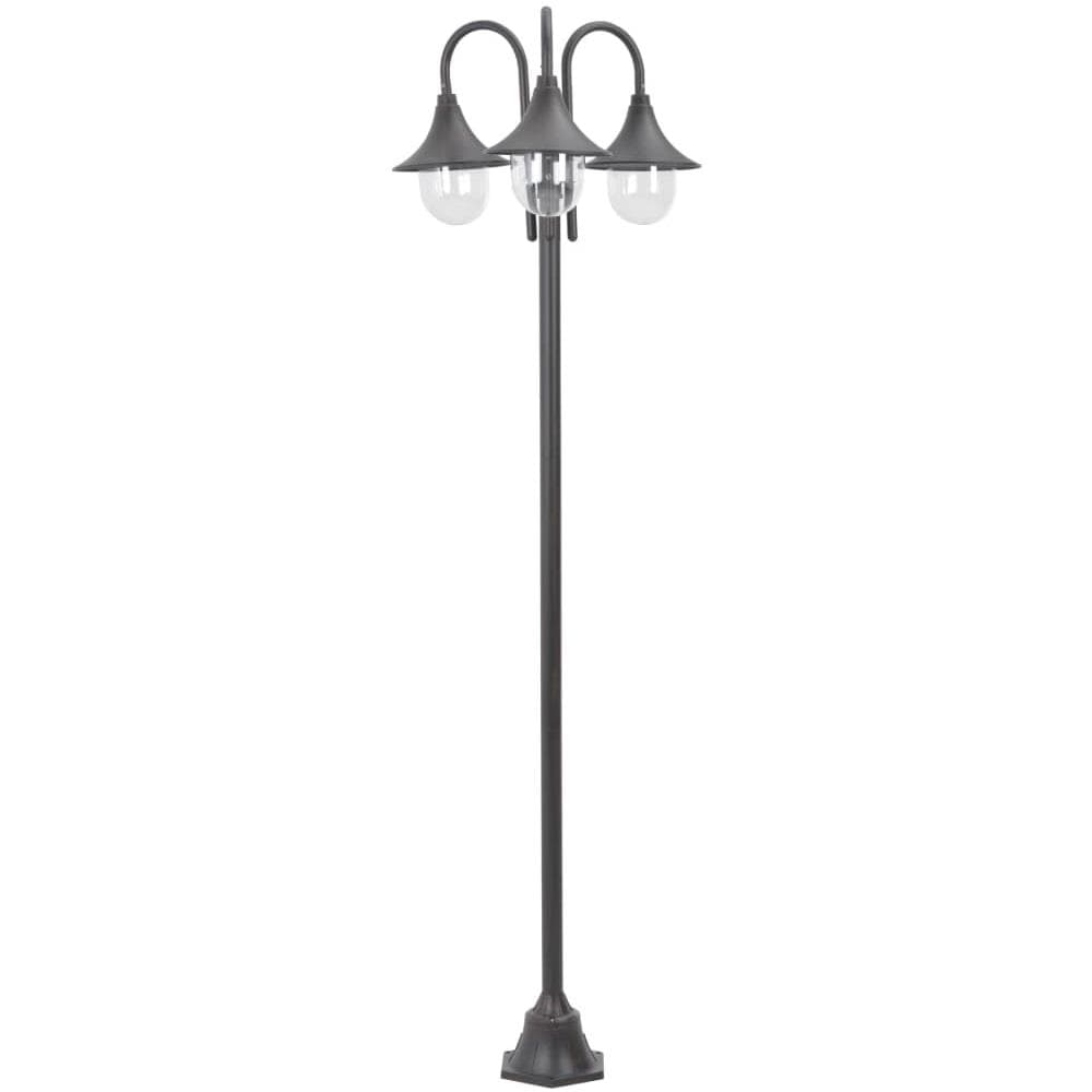 Lampione Da Giardino E27 220 Cm Alluminio 3 Lampade Bronzo - Foto 1