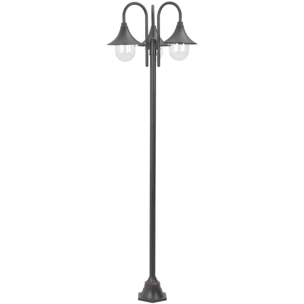 Lampione Da Giardino E27 220 Cm Alluminio 3 Lampade Bronzo - Foto 2