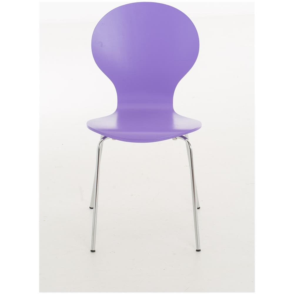 Sedia Impilabile Diego in Legno I Sedia Attesa in Metallo I Sedia Ergonomica Conferenza I Sedia Design Classico Riunioni O Sale Viola - Foto 2