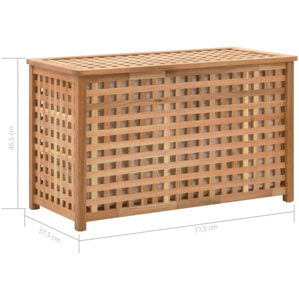 Cesto Per Biancheria 77,5x37,5x46,5 Cm In Legno Massello Di Noce - Foto 8