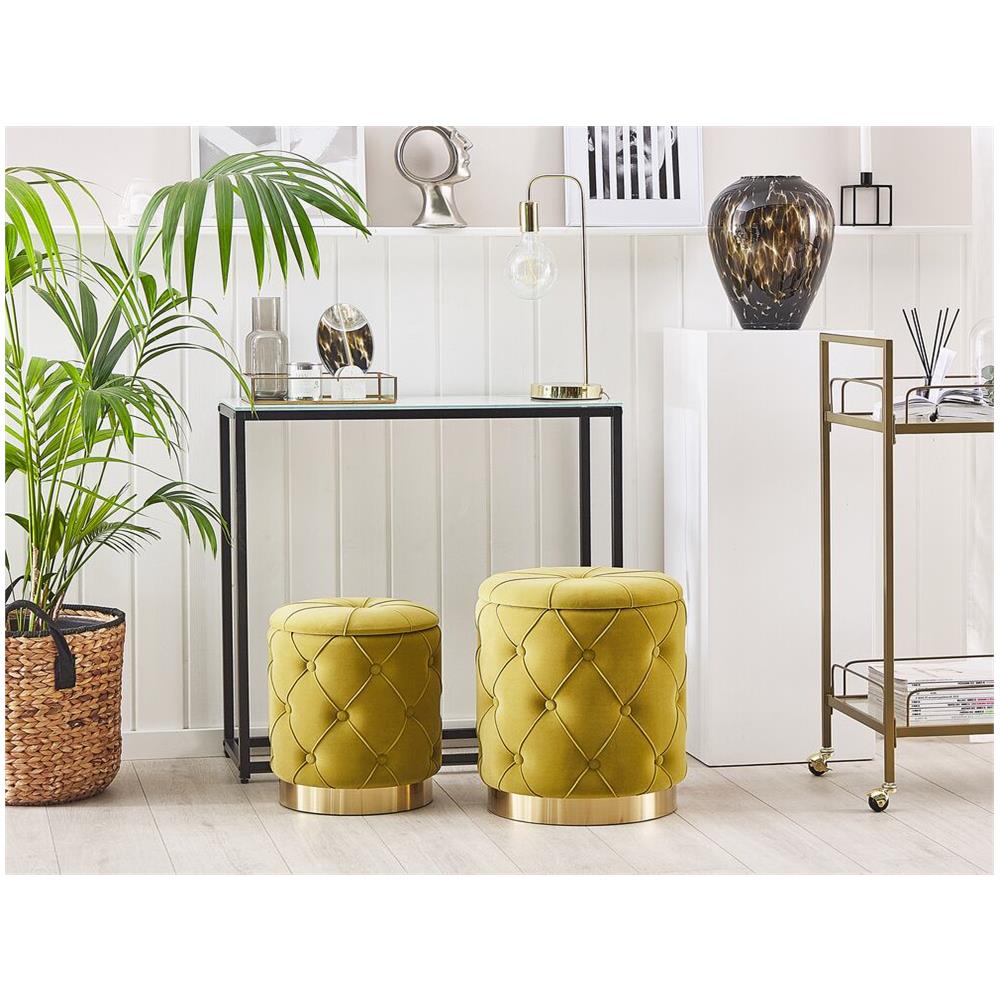 Set Di 2 Pouf Contenitore Color Senape Pueblo - Foto 2
