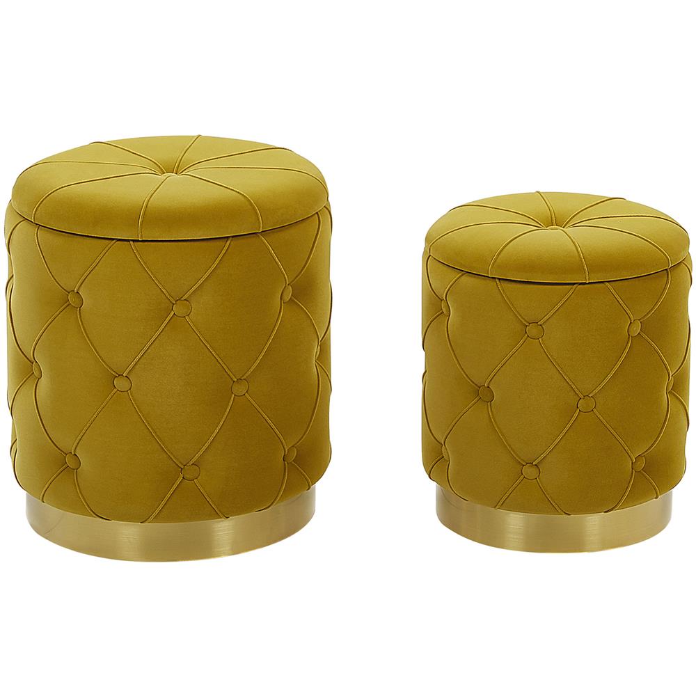 Set Di 2 Pouf Contenitore Color Senape Pueblo - Foto 1