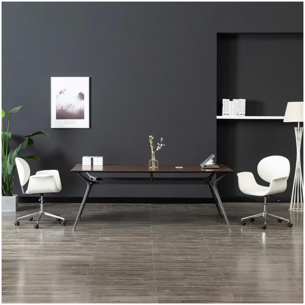 Sedia Da Pranzo Girevole Bianca In Similpelle - Foto 1