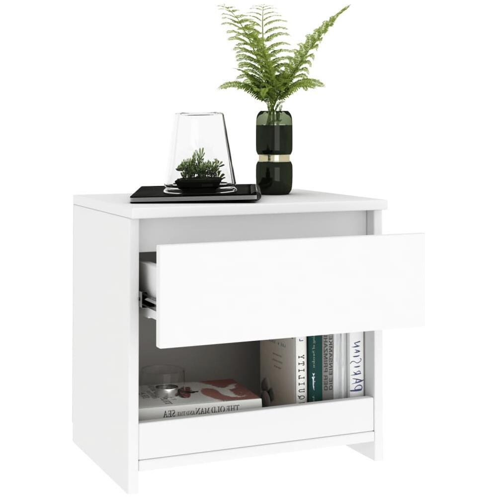 Comodino Bianco 40x30x39 cm in Legno Ingegnerizzato - Foto 8