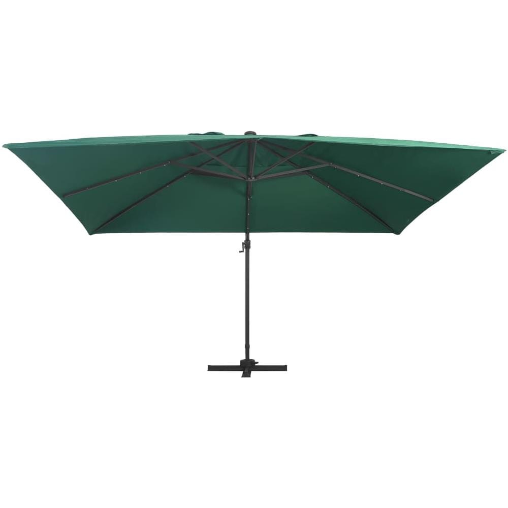 Ombrellone a Sbalzo con LED Palo in Alluminio 400x300 cm Verde - Foto 2