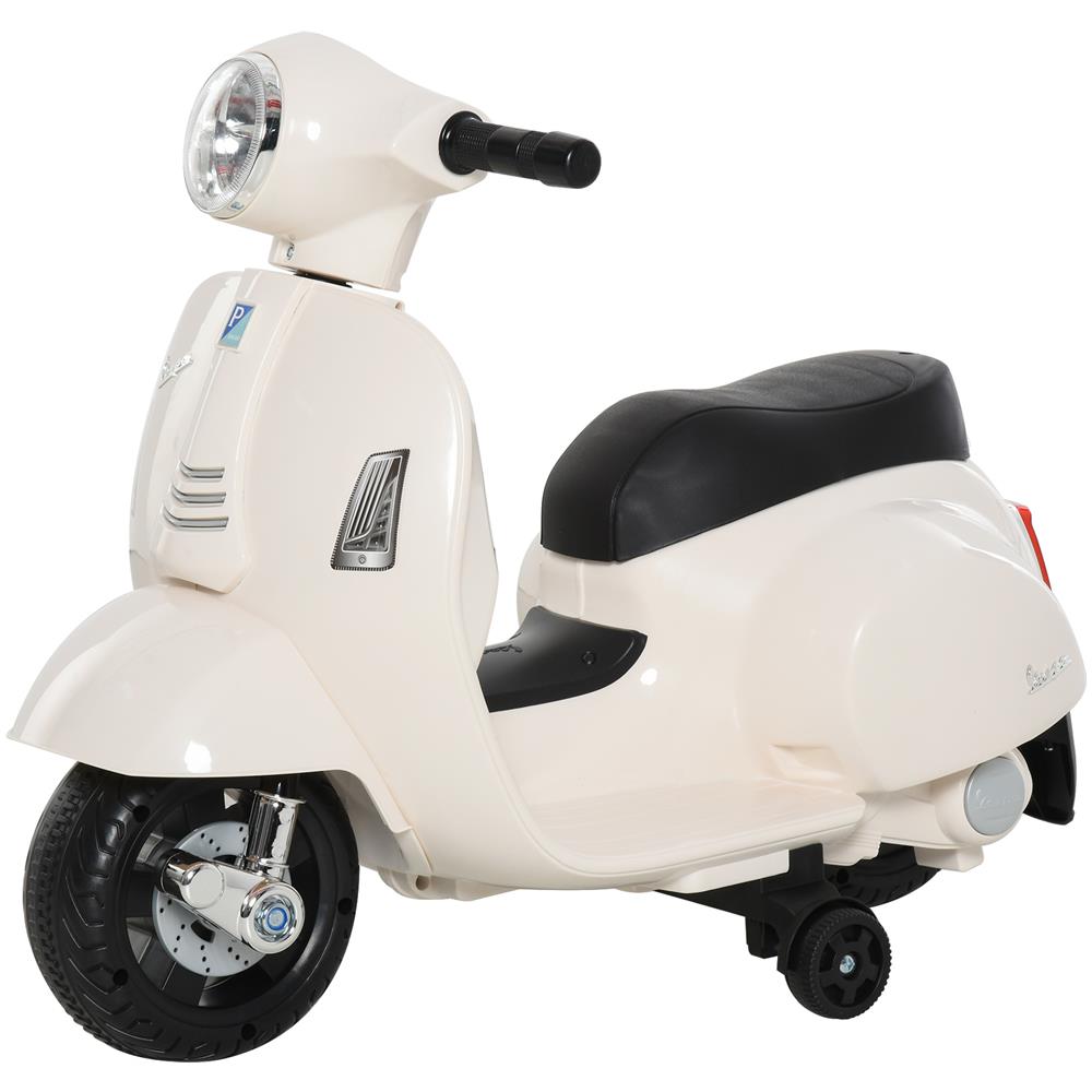 Moto Elettrica Per Bambini Con Licenza Ufficiale Vespa Batteria 6v, Fari E Clacson, Per Bimbi Da 18-36 Mesi, Bianco, 66.5x38x52cm - Foto 1